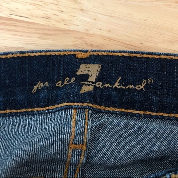 7 For All Mankind Bootcut Flare Dark Wash Jeans size 27 - Picture 9 of 12